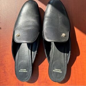 Versace Black Leather Loafers